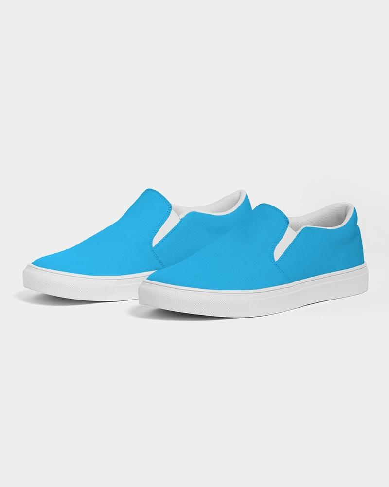 Womens Sneakers - Vibrant Blue Low Top Slip-on Canvas Sports Shoes