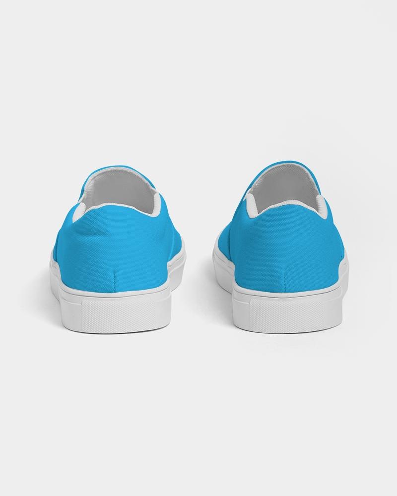 Womens Sneakers - Vibrant Blue Low Top Slip-on Canvas Sports Shoes