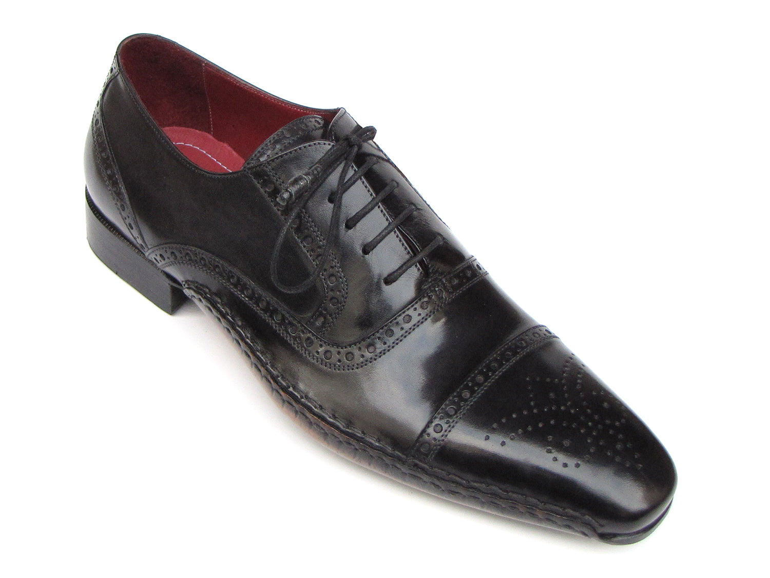 Paul Parkman Men's Captoe Oxfords Black Shoes (ID#5032-BLK)