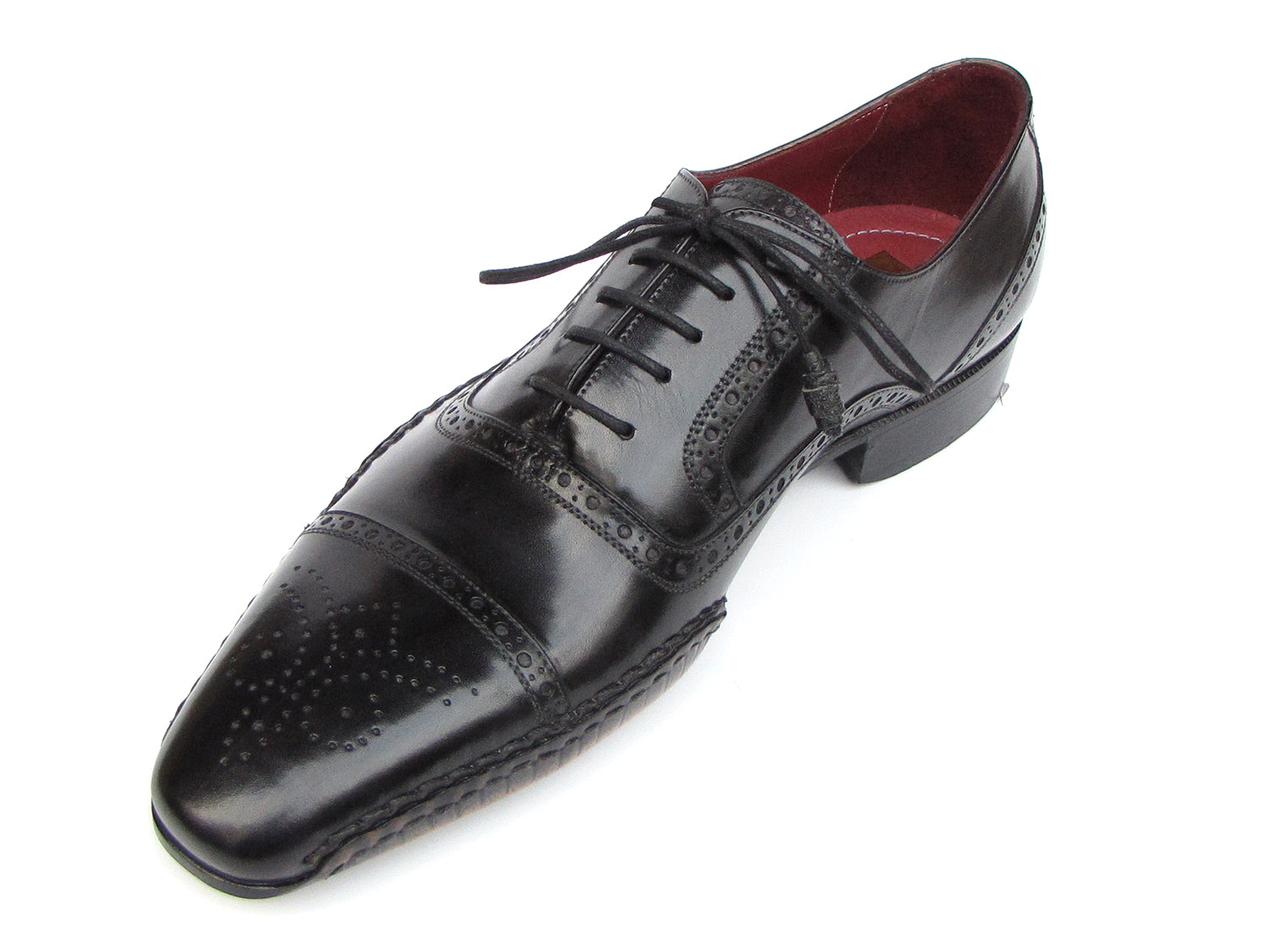 Paul Parkman Men's Captoe Oxfords Black Shoes (ID#5032-BLK)