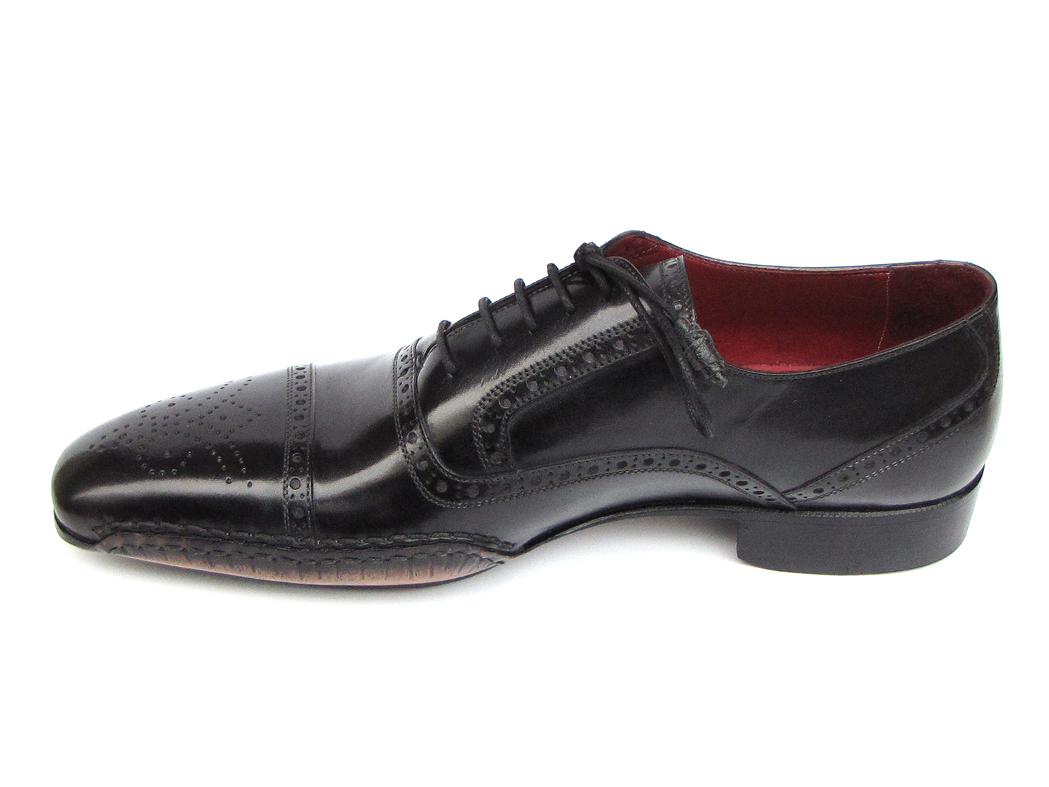 Paul Parkman Men's Captoe Oxfords Black Shoes (ID#5032-BLK)