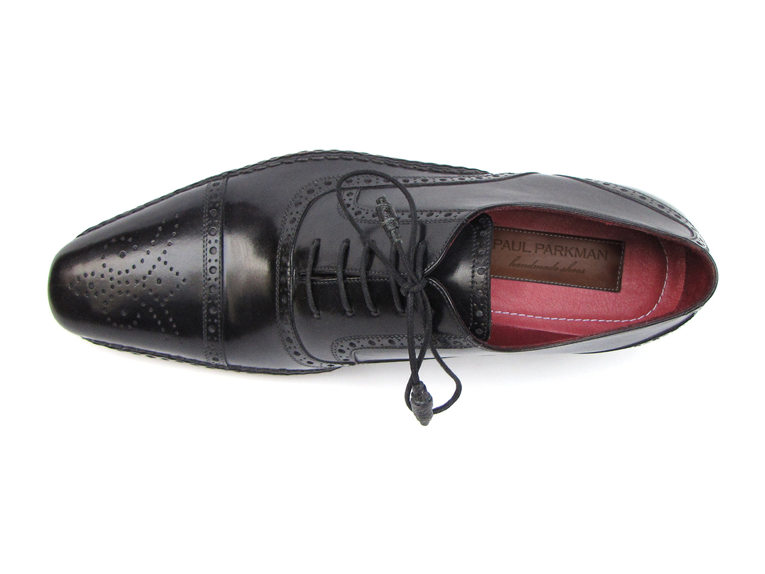 Paul Parkman Men's Captoe Oxfords Black Shoes (ID#5032-BLK)