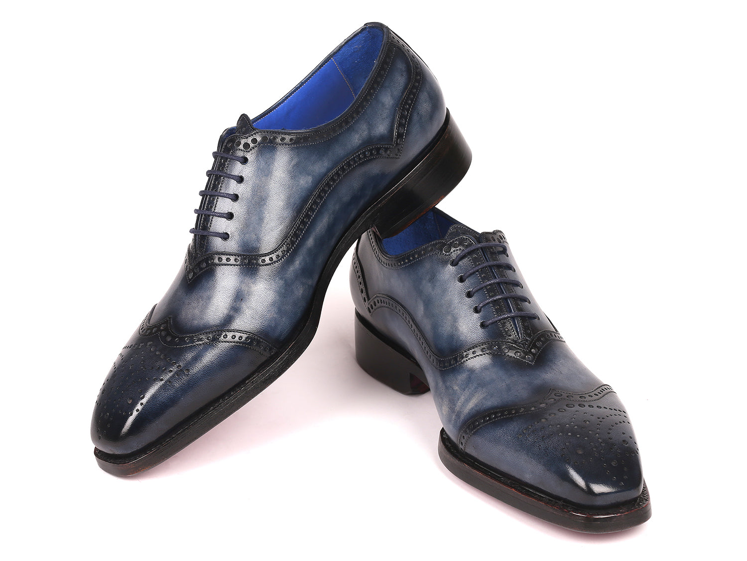 Paul Parkman Men's Goodyear Welted Oxford Shoes Navy (ID#094-NVY)