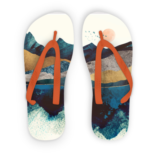 Blue Mountain Reflection Adult Flip Flops