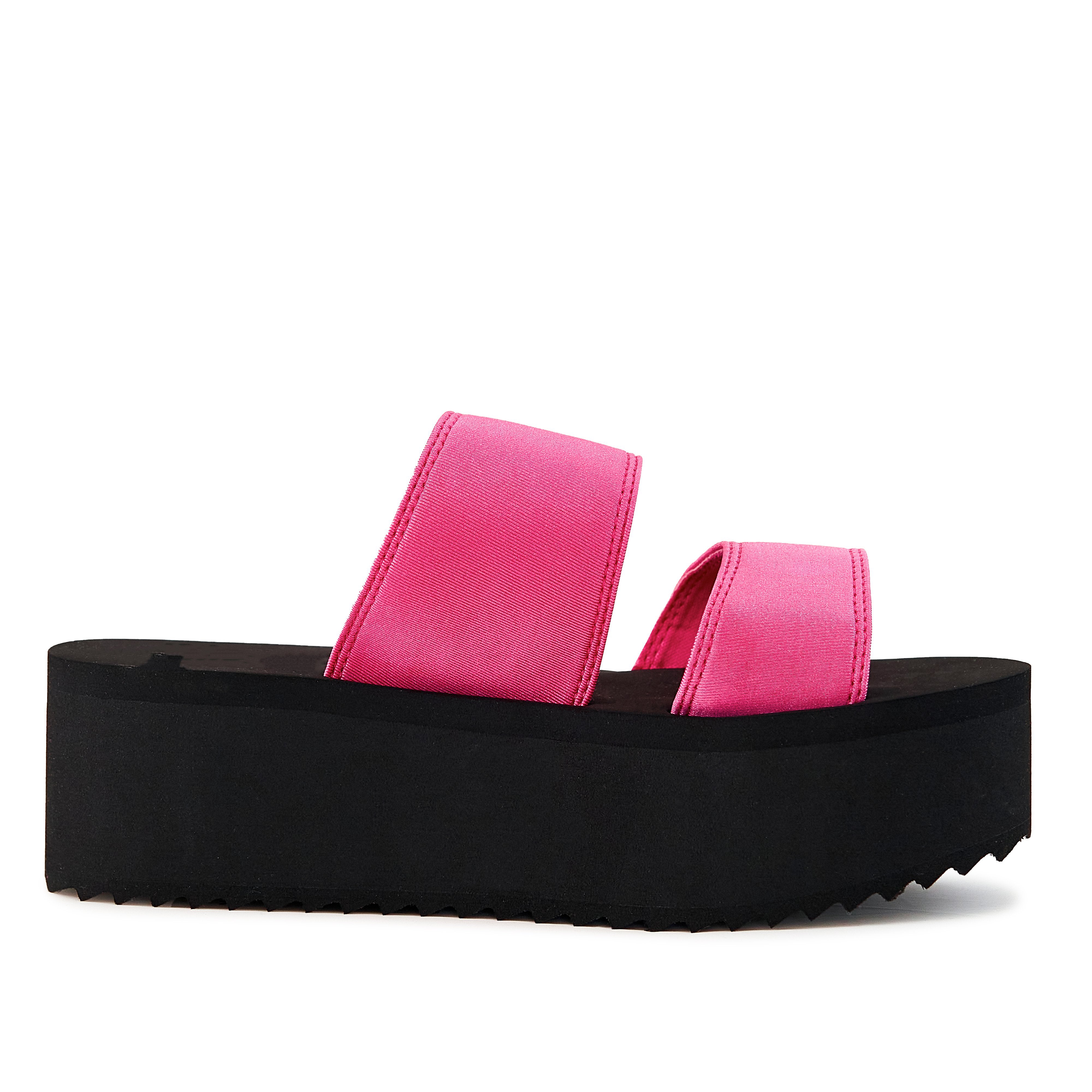 Women's Platform Sandal 2 Band Neon Pink