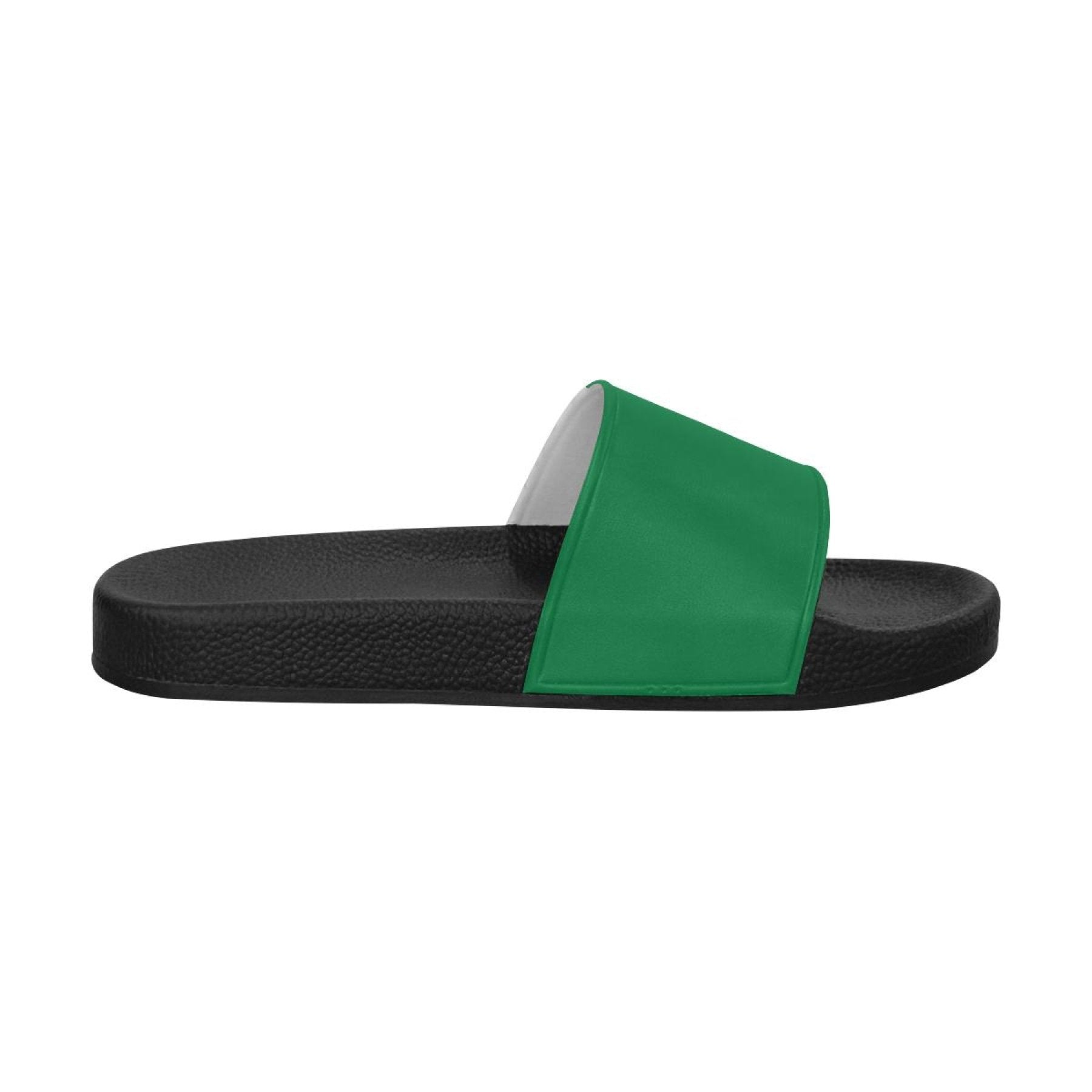 Womens Slides, Flip Flop Sandals, Dark Green