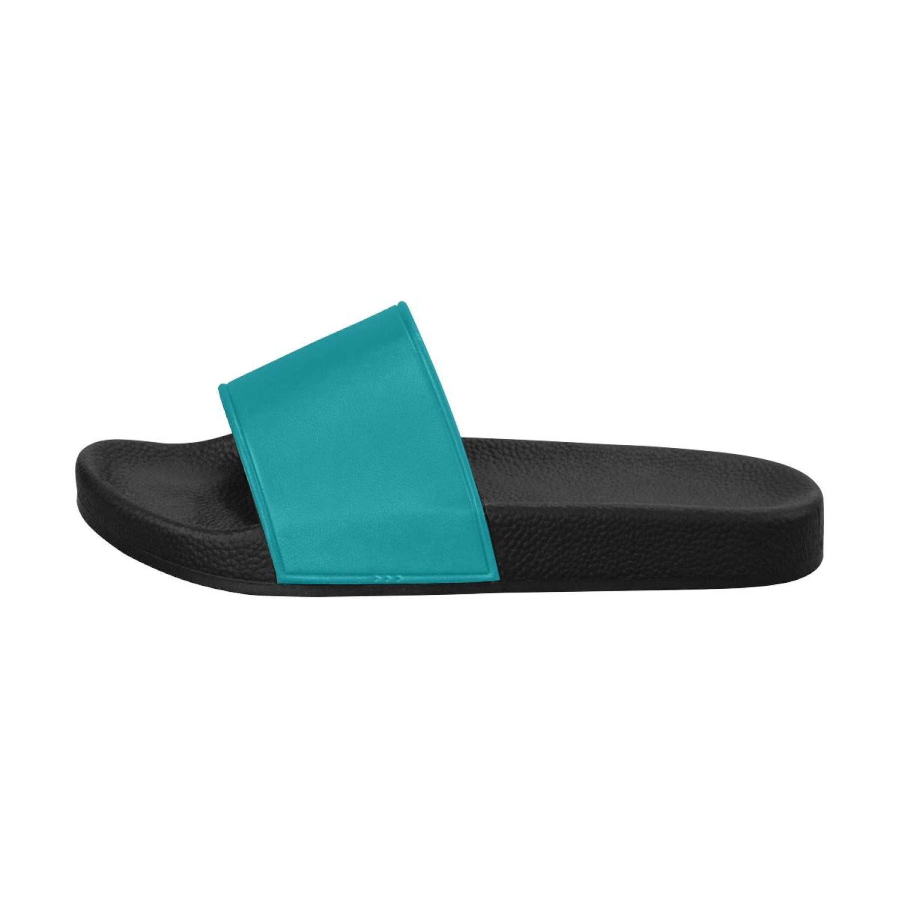 Womens Slides, Flip Flop Sandals, Teal Green