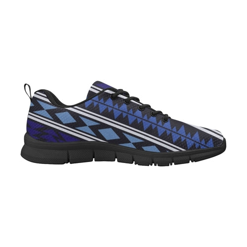 Sneakers for Women, Blue Aztec Print - Running Shoes