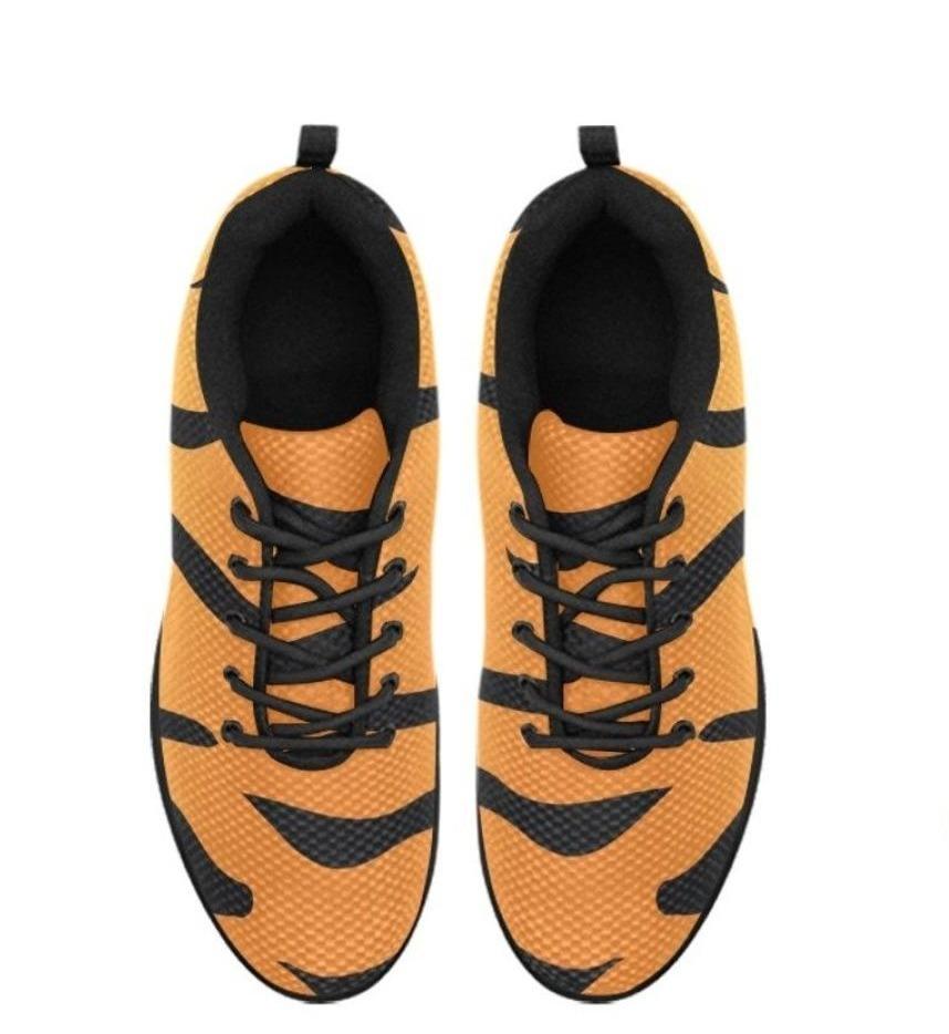 Sneakers for Women, Orange and Black Tiger Striped - Running Shoes