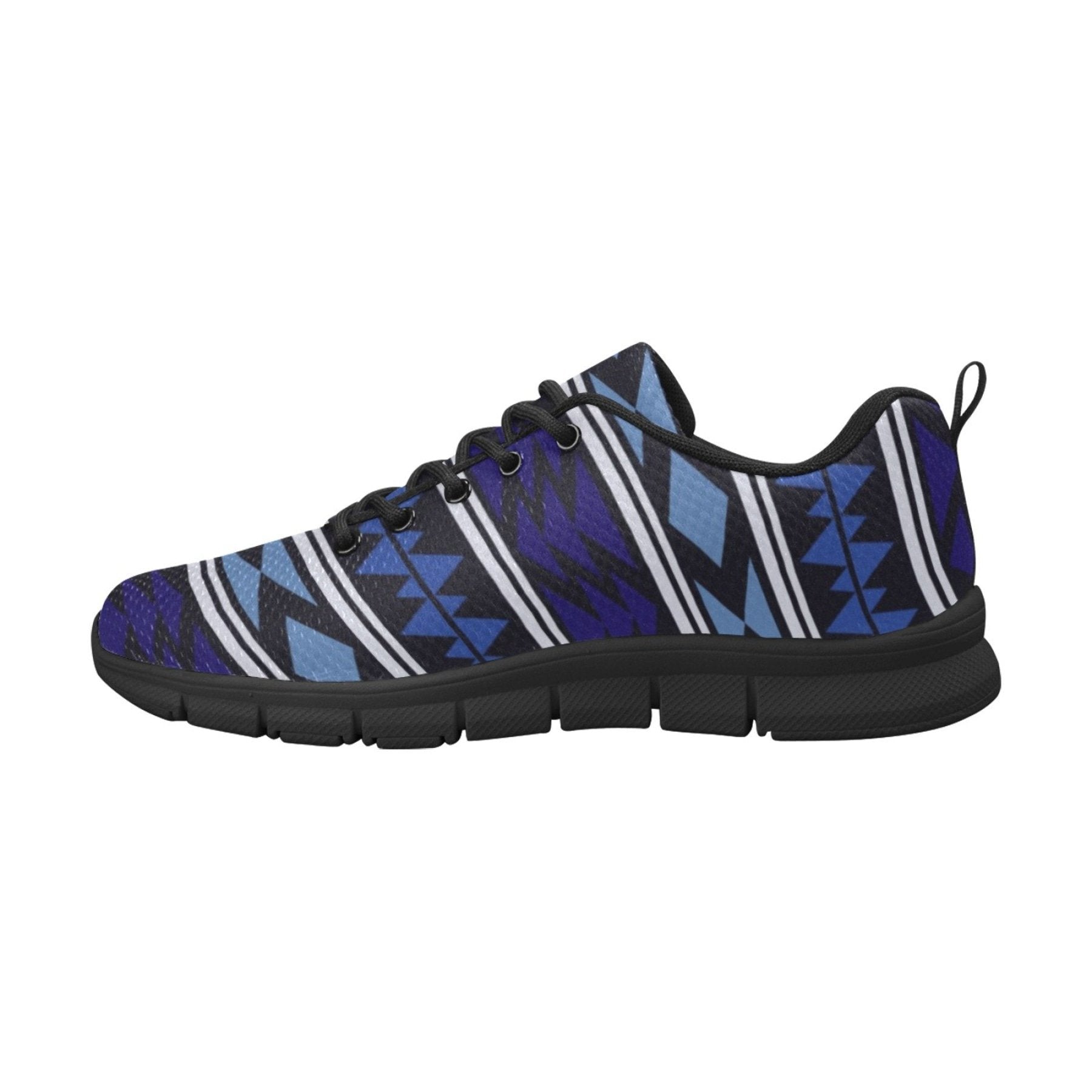 Womens Sneakers, Blue Aztec Print Running Shoes