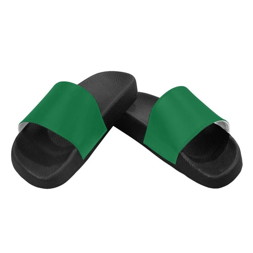 Womens Slides, Flip Flop Sandals, Dark Green