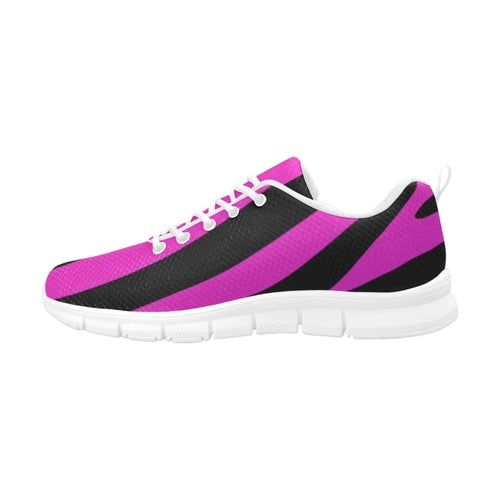 Womens Sneakers, Black and Purple Stripe Running Shoes