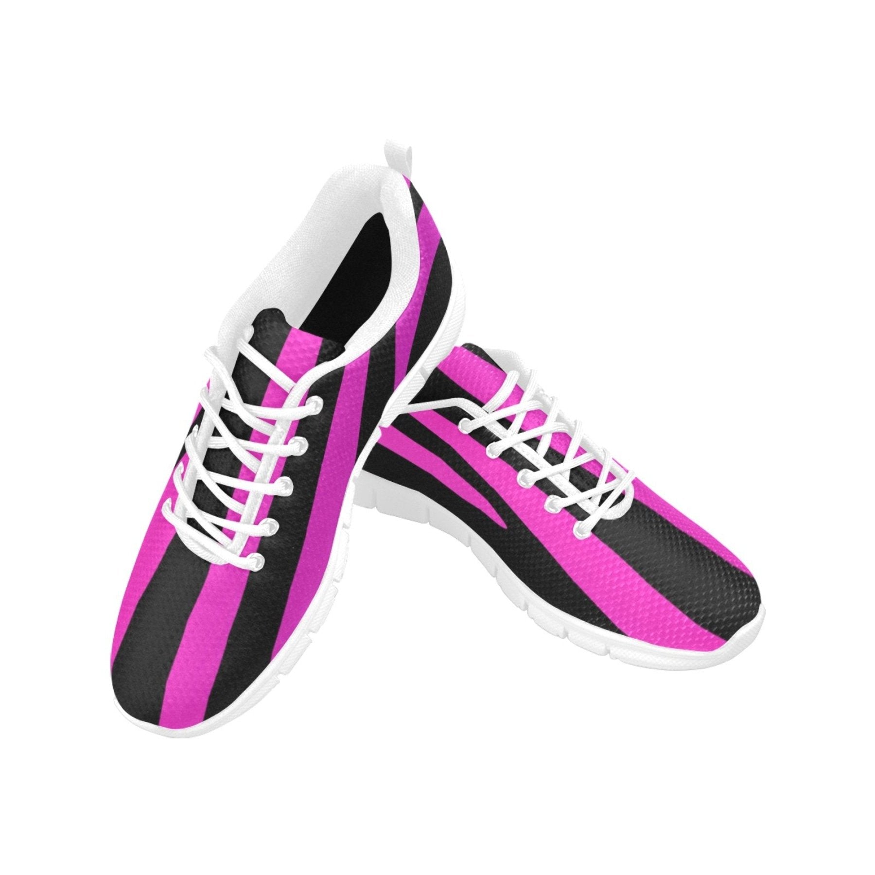 Womens Sneakers, Black and Purple Stripe Running Shoes