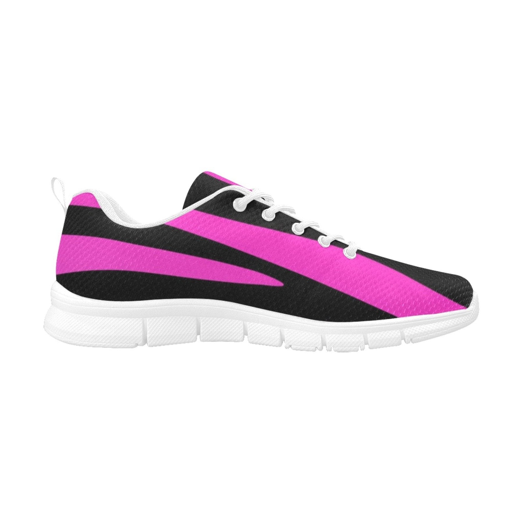 Womens Sneakers, Black and Purple Stripe Running Shoes