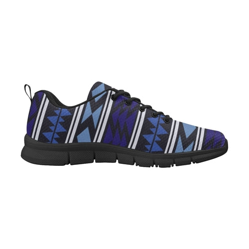 Womens Sneakers, Blue Aztec Print Running Shoes