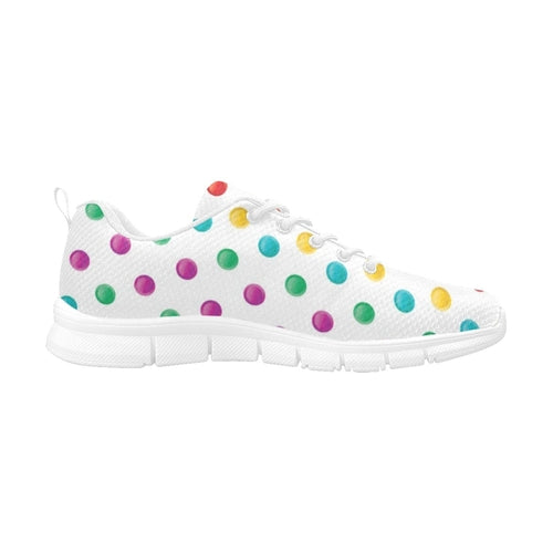 Womens Sneakers, Multicolor Polka Dot Running Shoes